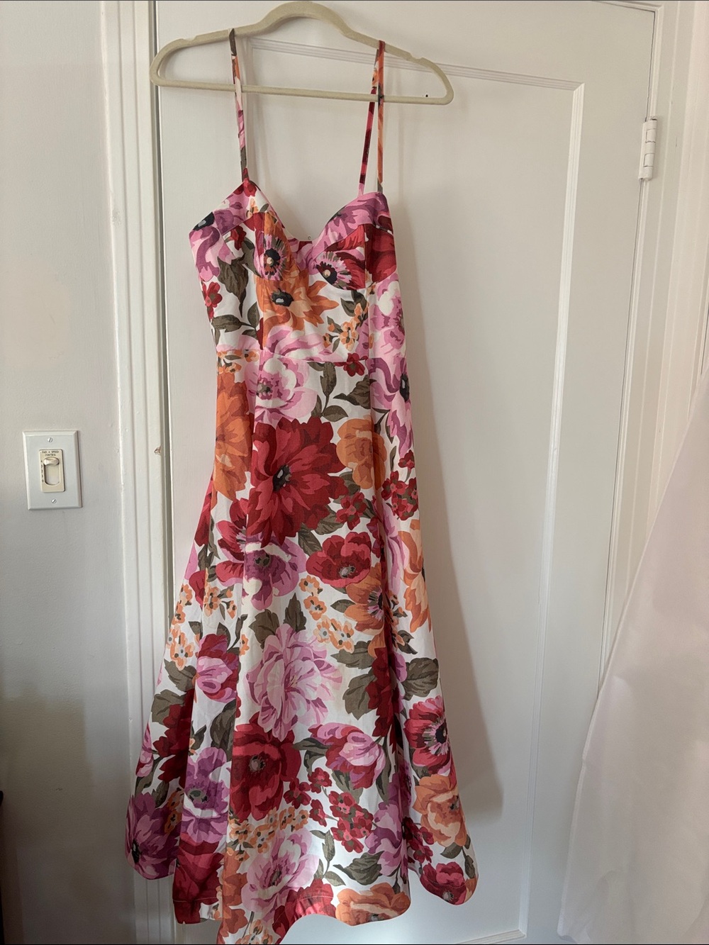 Showpo Floral Slip Dress in Pink, Red & Orange